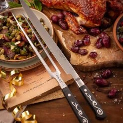 I.O.Shen 230mm Carving Knife And Carving Fork Set -SharpCraft Store 2024 2