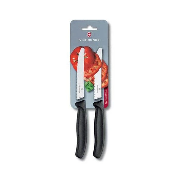 Victorinox Swiss Classic 2 X 11cm Tomato/Utility Knife Set Black (67833B) 3 Victorinox Swiss Classic 2 X 11cm Tomato/Utility Knife Set Black (67833B)