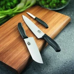 Victorinox Swiss Classic 15cm Chefs Knife Black (6800315B) -SharpCraft Store cut 6 8003 22 b2 chef 2