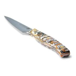 Savernake DNA SY11 11cm Large Paring Knife - Anthracite, Arctic & Orange With Marble Handle -SharpCraft Store house marble sy11 iso handle