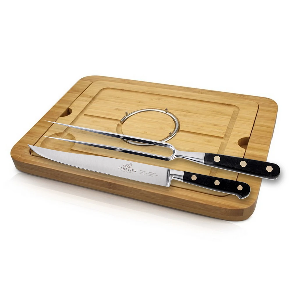 Sabatier® Ideal Brass Rivets Carving Set With Board 3 Sabatier® Ideal Brass Rivets Carving Set With Board