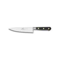 Lion Sabatier® Ideal Carbone 15cm Cook's Knife (Carbon Steel Blade With Black Handle & Brass Rivets)