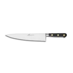 Lion Sabatier® Ideal Carbone 25cm Cook's Knife (Carbon Steel Blade With Black Handle & Brass Rivets)
