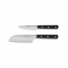 Lion Sabatier® Egide 2 Piece Knife Set - 9cm Paring & 13cm Santoku Knife (Black Handle With Stainless Steel Rivets) -SharpCraft Store kk 764180