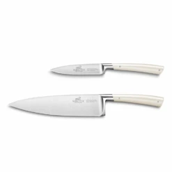 Lion Sabatier® Edonist Perle 2 Piece Knife Set - 10cm Paring Knife & 20cm Cooks Knife (Pearl Handle With Stainless Steel Rivets)