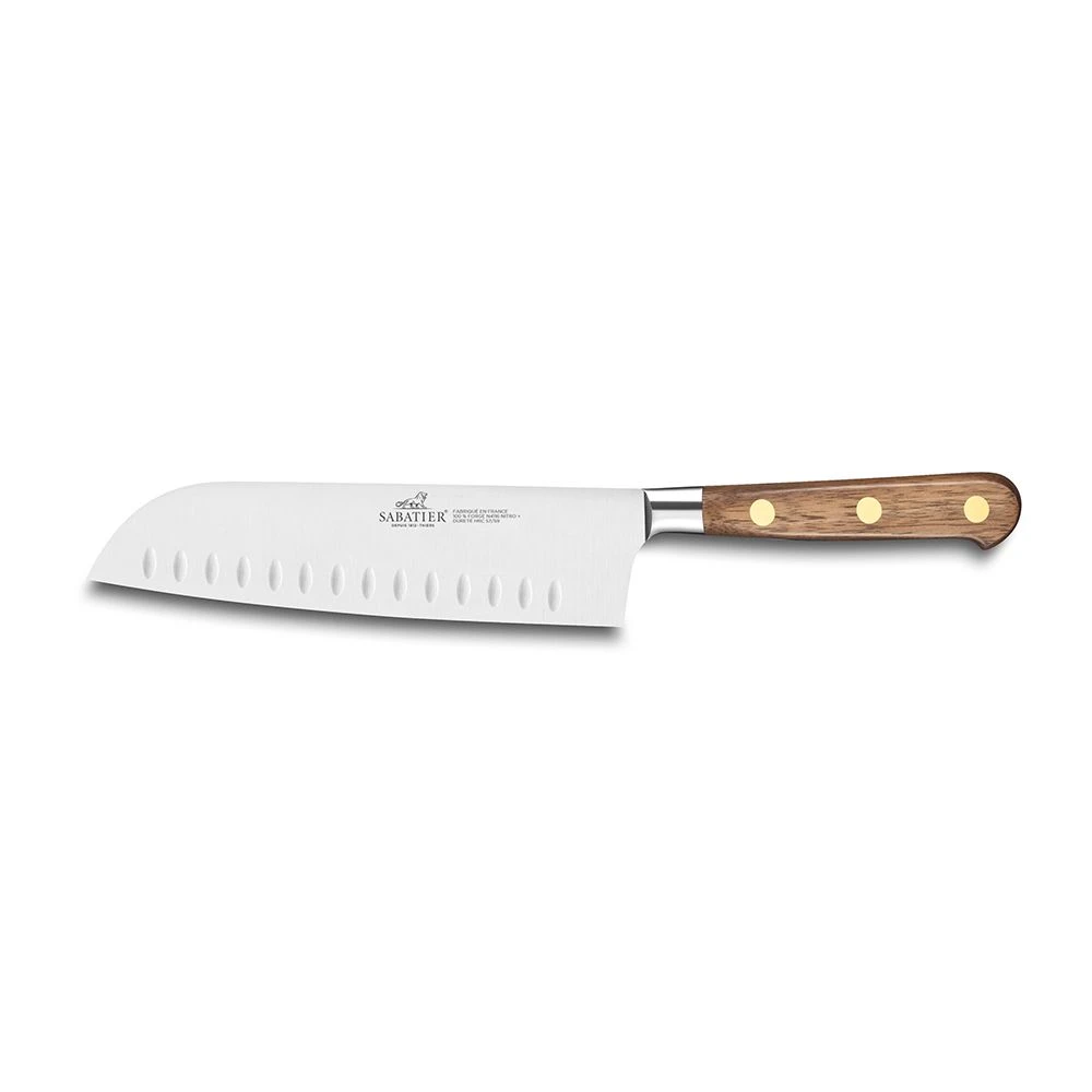 Lion Sabatier® Ideal Perigord 2 Piece Knife Set - 10cm Paring & 18cm Santoku Knife (Walnut Handle With Brass Rivets) 4 Lion Sabatier® Ideal Perigord 2 Piece Knife Set - 10cm Paring & 18cm Santoku Knife (Walnut Handle With Brass Rivets) - Image 2