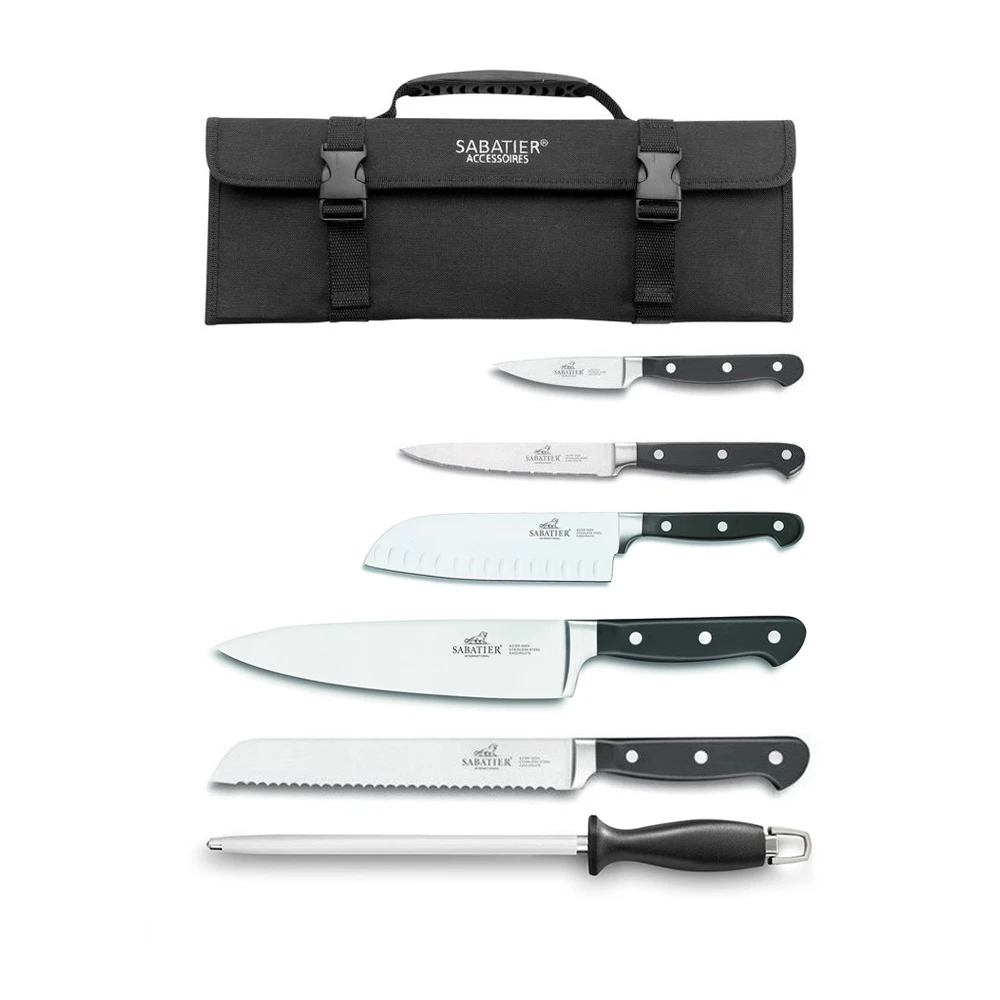 Sabatier® Pluton 6 Piece Knife Set With Roll (Exclusive To KitchenKnives.co.uk) 3 Sabatier® Pluton 6 Piece Knife Set With Roll (Exclusive To KitchenKnives.co.uk)