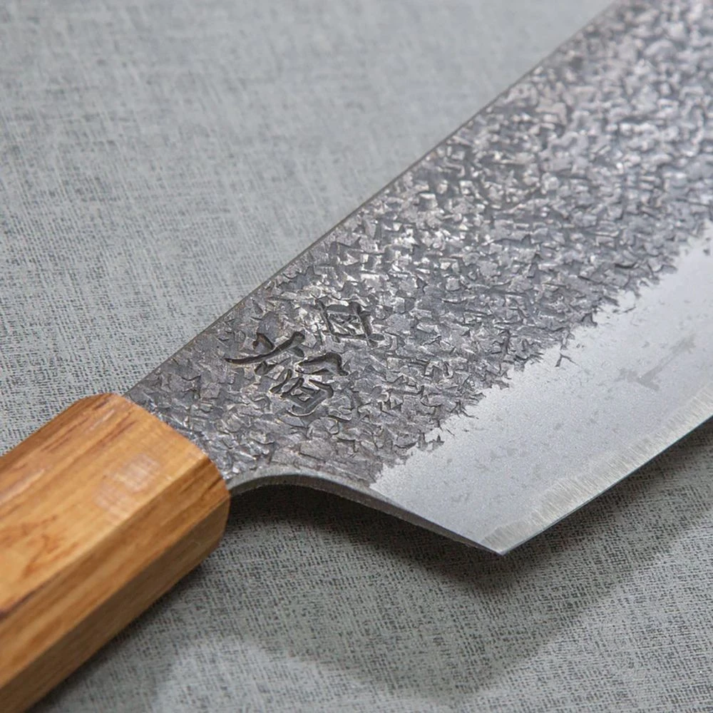 Sakai Takayuki Homura Guren (Aogami 2 Steel) Japanese Chef's Nakiri Knife 180mm With Urushi Lacquered Oak Handle 4 Sakai Takayuki Homura Guren (Aogami 2 Steel) Japanese Chef's Nakiri Knife 180mm With Urushi Lacquered Oak Handle - Image 2