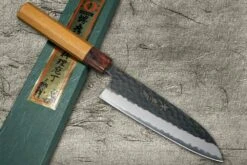 Sakai Takayuki Aogami Super Kurouchi Hammered WA Japanese 165mm Santoku Knife 5 Sakai Takayuki Aogami Super Kurouchi Hammered WA Japanese 165mm Santoku Knife -SharpCraft Store sk 01196