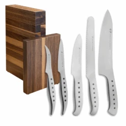 Tojiro 5 Piece Magnetic Block Set (Chef's, Paring, Peeling, Bread & Utility Knife)